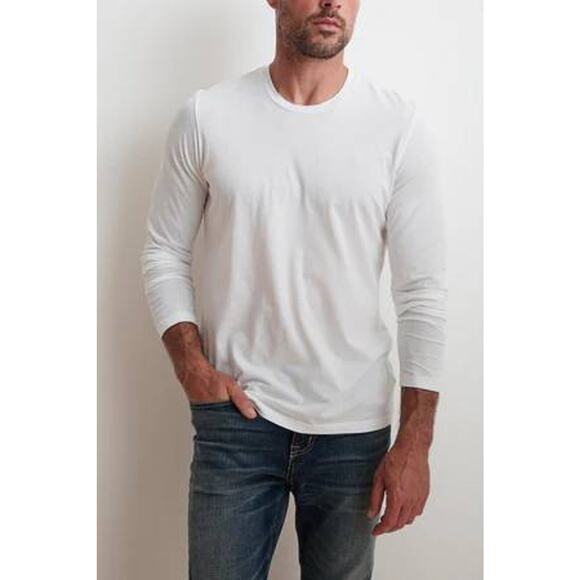 Velvet by Graham & Spencer Mens Skeeter LS Tee Shirt in White M - Picture 1 of 4
